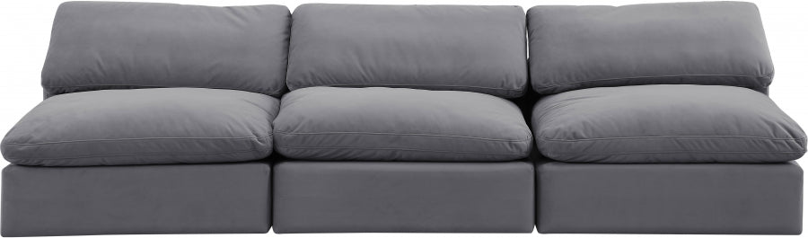 Comfy Velvet Sofa Grey from Meridian - Luna Furniture