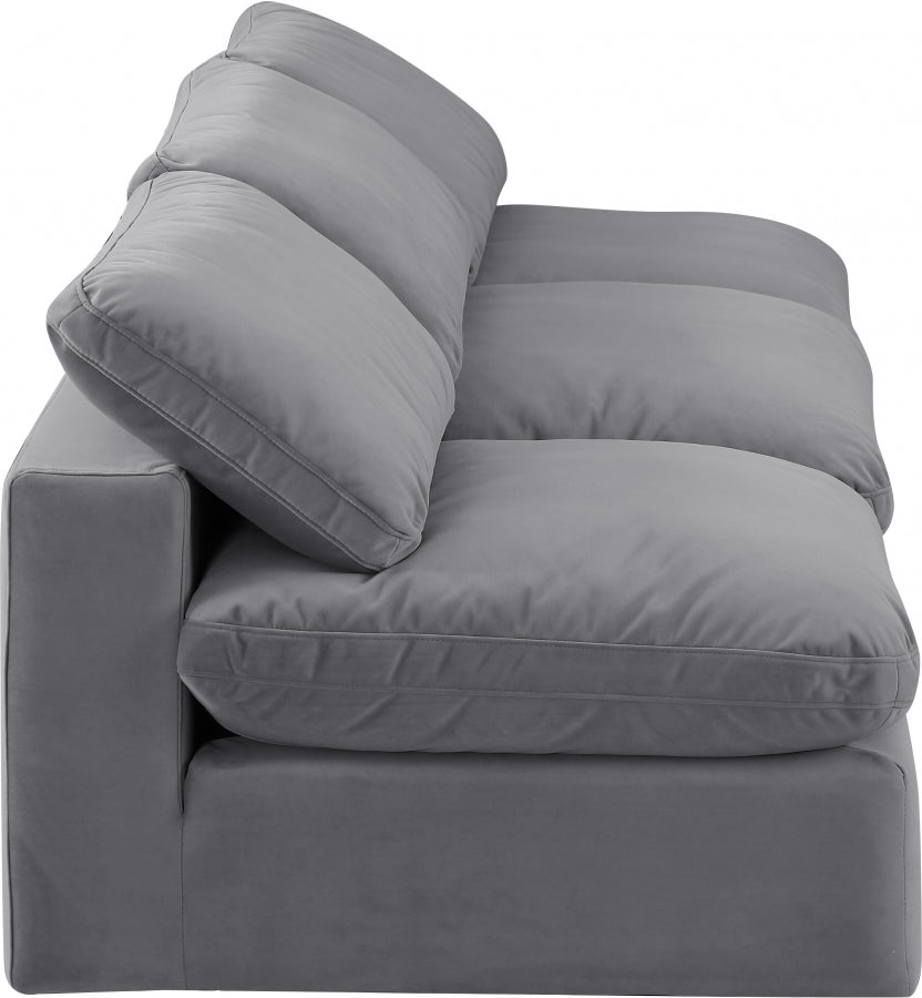 Comfy Velvet Sofa Grey from Meridian - Luna Furniture