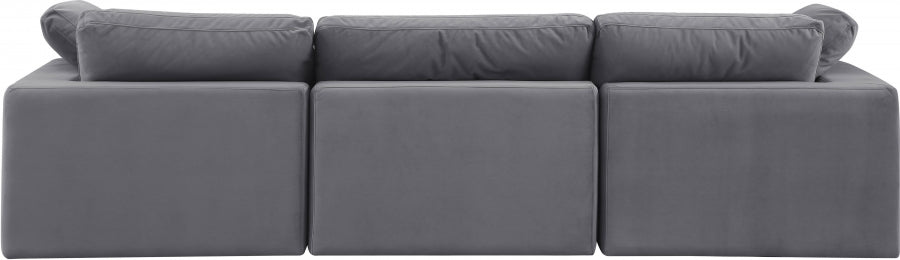 Comfy Velvet Sofa Grey from Meridian - Luna Furniture