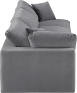 Comfy Velvet Sofa Grey from Meridian - Luna Furniture