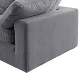 Comfy Velvet Sofa Grey from Meridian - Luna Furniture