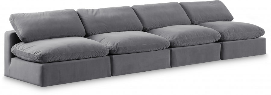 Comfy Velvet Sofa Grey from Meridian - Luna Furniture