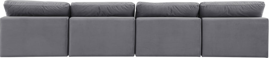 Comfy Velvet Sofa Grey from Meridian - Luna Furniture