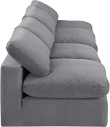 Comfy Velvet Sofa Grey from Meridian - Luna Furniture