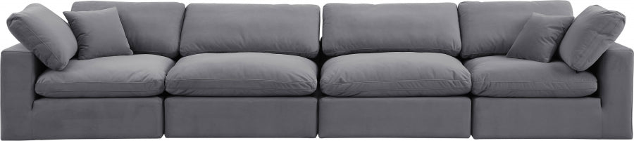 Comfy Velvet Sofa Grey from Meridian - Luna Furniture