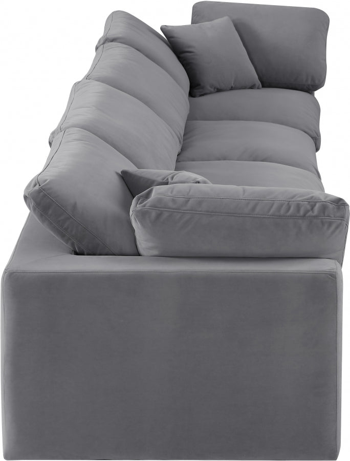 Comfy Velvet Sofa Grey from Meridian - Luna Furniture