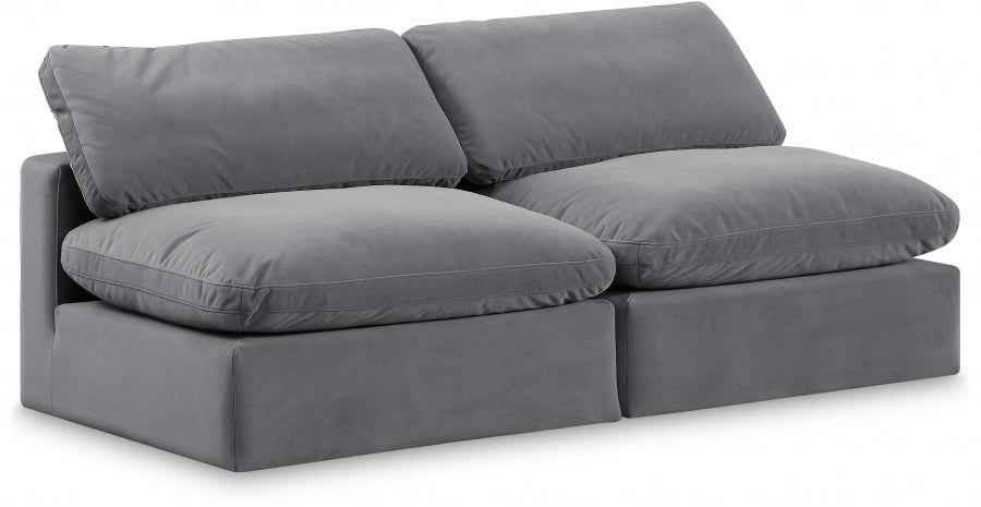 Comfy Velvet Sofa Grey from Meridian - Luna Furniture