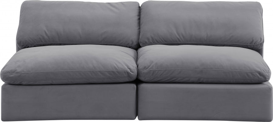 Comfy Velvet Sofa Grey from Meridian - Luna Furniture