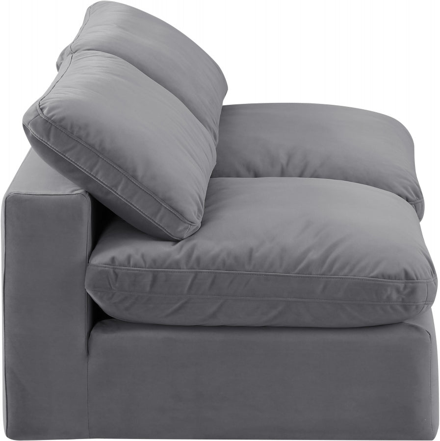 Comfy Velvet Sofa Grey from Meridian - Luna Furniture