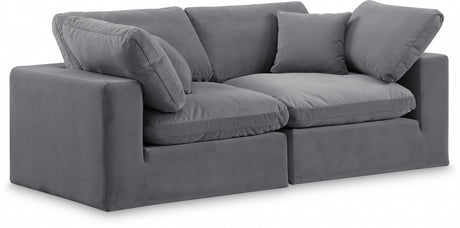 Comfy Velvet Sofa Grey from Meridian - Luna Furniture