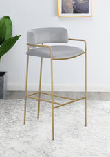 Comstock Upholstered Low Back Stool Gray/Gold from Coaster - Luna Furniture