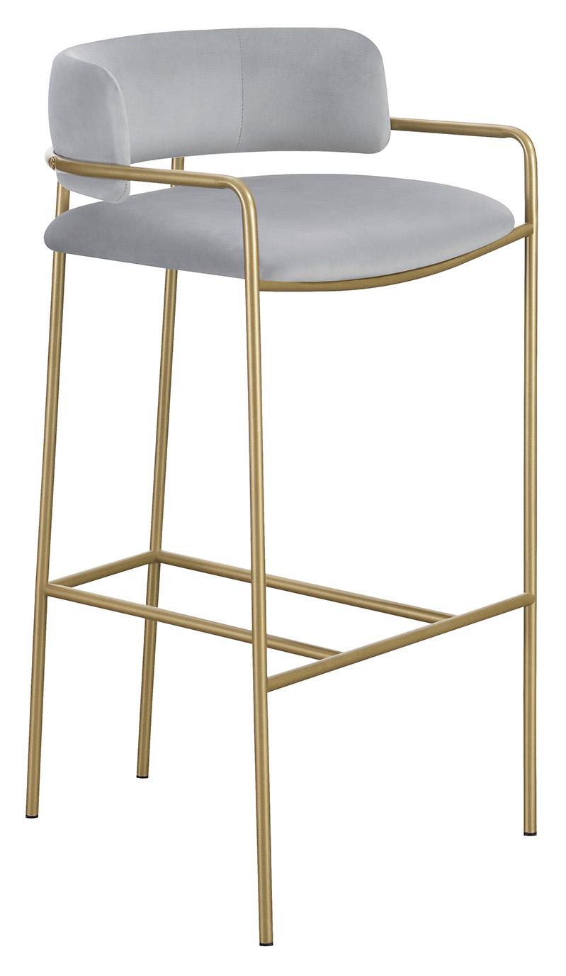 Comstock Upholstered Low Back Stool Gray/Gold from Coaster - Luna Furniture