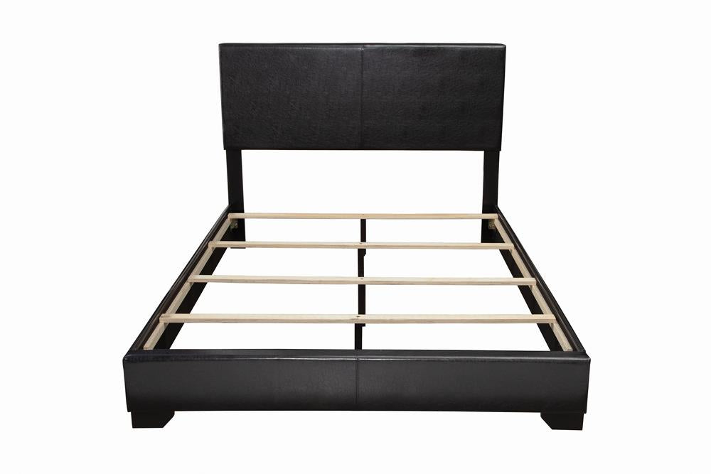 Conner Queen Upholstered Panel Bed Black from Coaster - Luna Furniture