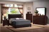 Conner Queen Upholstered Panel Bed Black/Dark Brown from Coaster - Luna Furniture