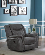 Conrad Upholstered Motion Glider Recliner Gray from Coaster - Luna Furniture