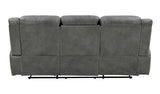 Conrad Upholstered Motion Sofa Cool Gray from Coaster - Luna Furniture