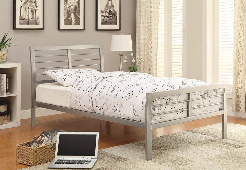 Cooper Twin Metal Bed Silver from Coaster - Luna Furniture