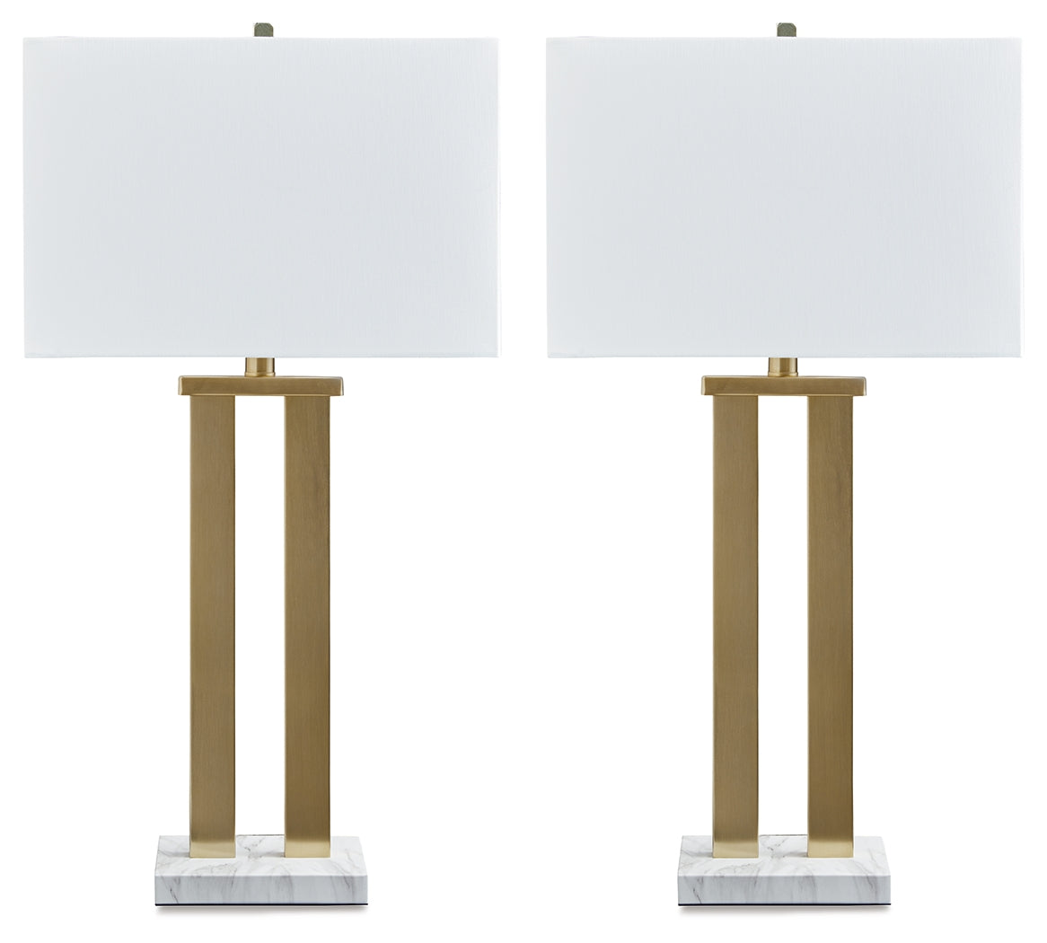 Coopermen Gold Finish/White Table Lamp from Ashley - Luna Furniture