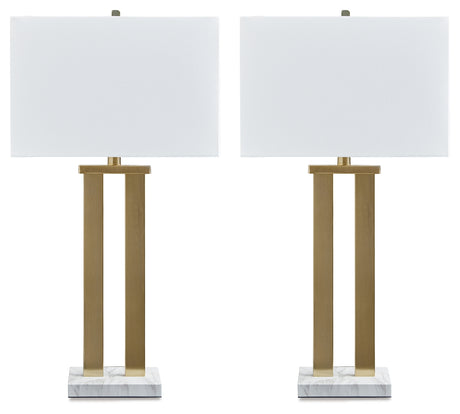 Coopermen Gold Finish/White Table Lamp from Ashley - Luna Furniture