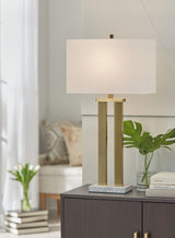 Coopermen Gold Finish/White Table Lamp from Ashley - Luna Furniture