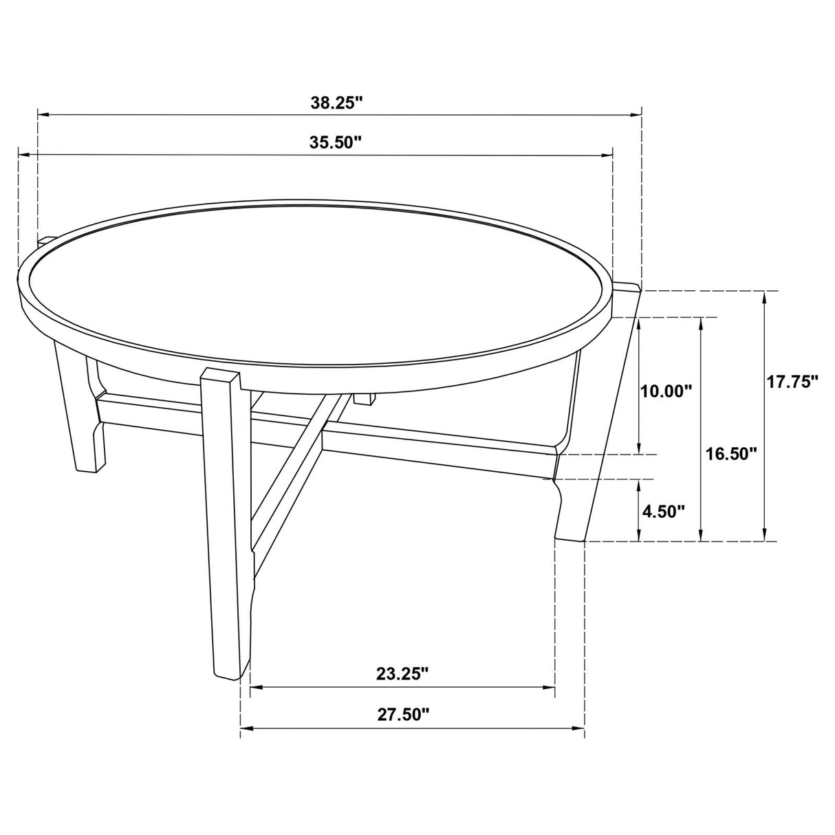 Cota Round Solid Wood Coffee Table Dark Brown - 708288 - Luna Furniture
