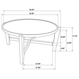 Cota Round Solid Wood Coffee Table Dark Brown - 708288 - Luna Furniture