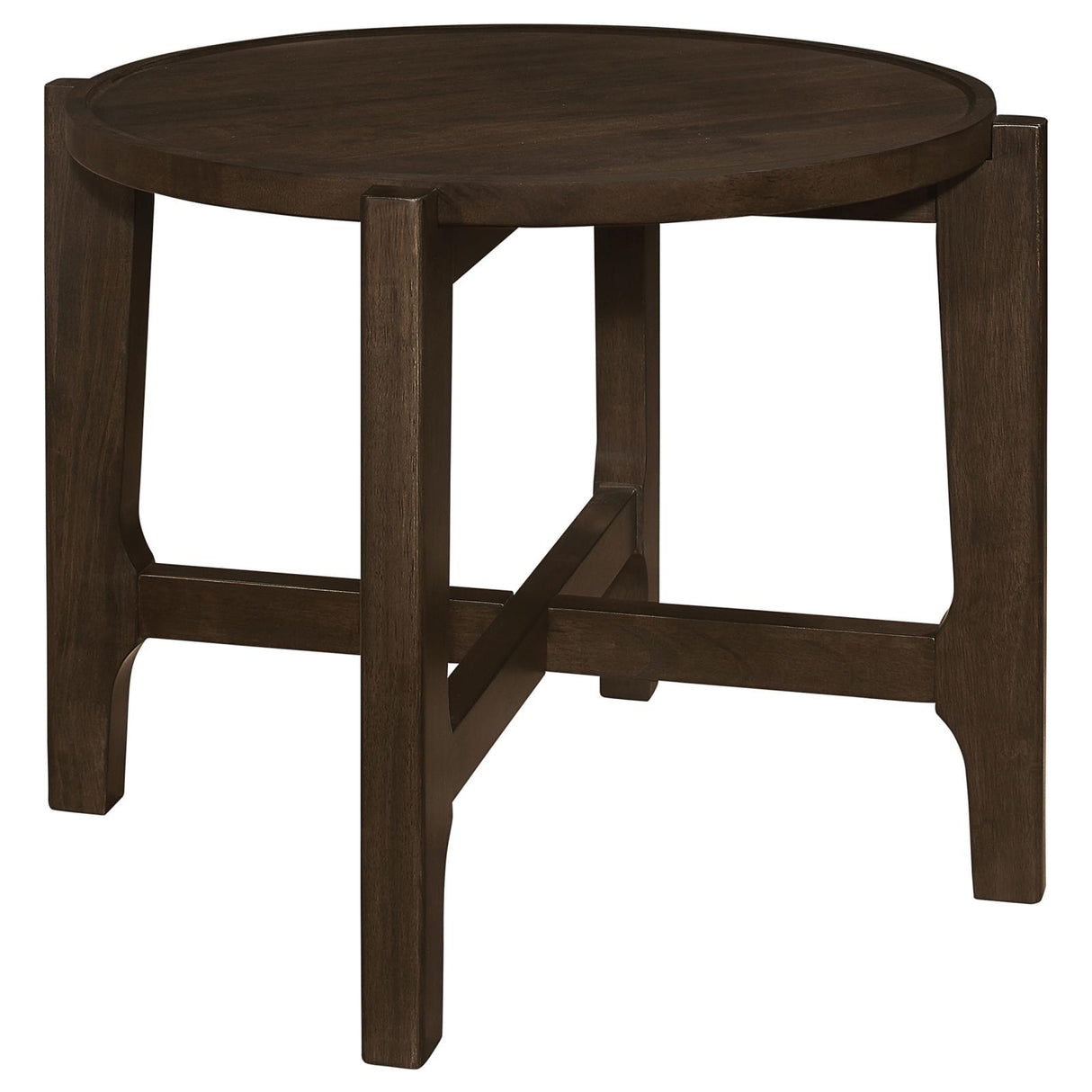 Cota Round Solid Wood End Table Dark Brown from Coaster - Luna Furniture