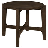 Cota Round Solid Wood End Table Dark Brown from Coaster - Luna Furniture