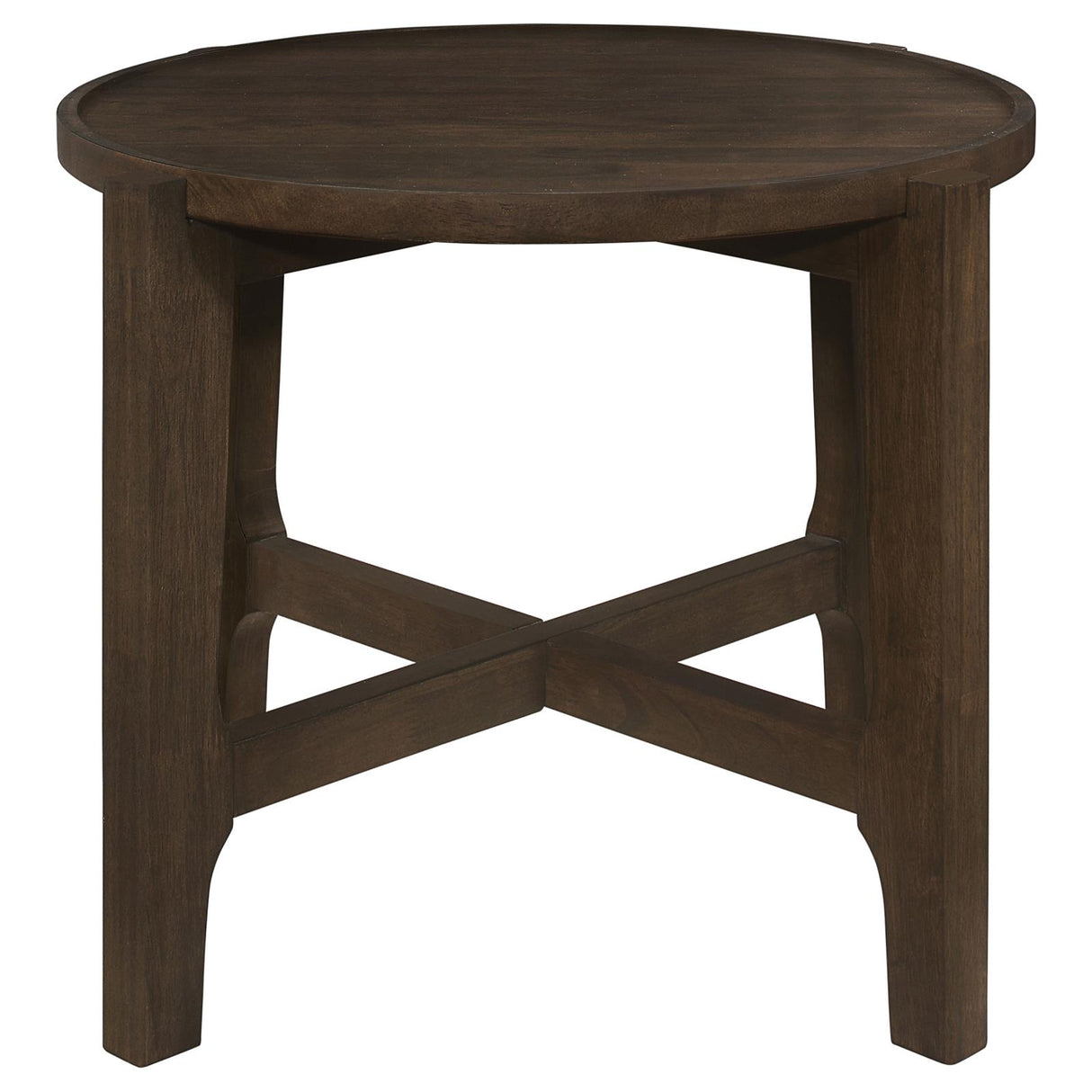 Cota Round Solid Wood End Table Dark Brown from Coaster - Luna Furniture