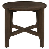 Cota Round Solid Wood End Table Dark Brown from Coaster - Luna Furniture