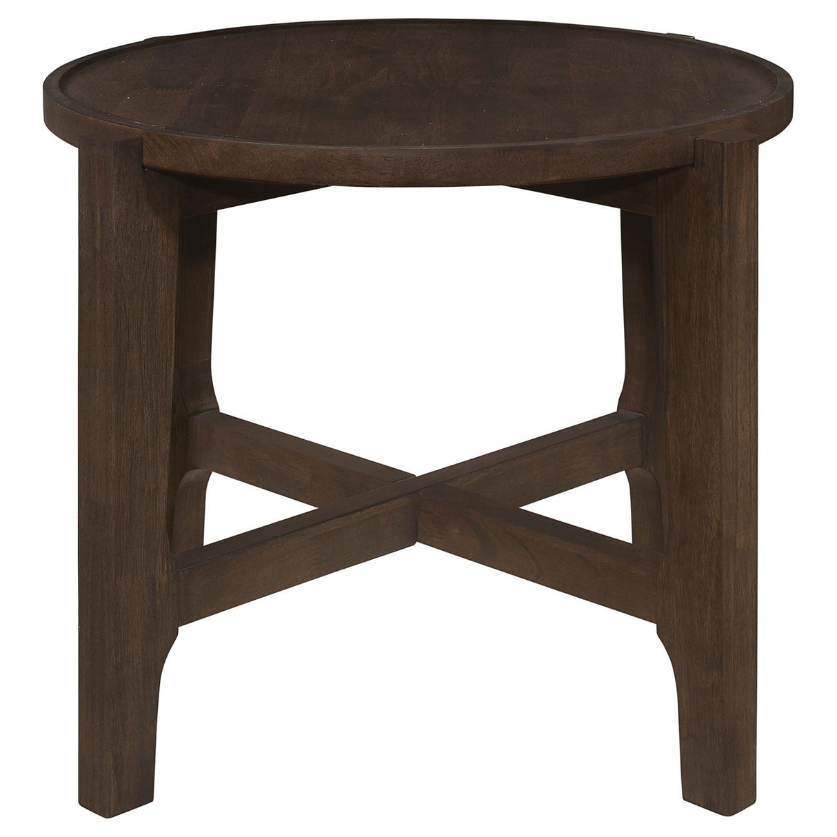 Cota Round Solid Wood End Table Dark Brown from Coaster - Luna Furniture