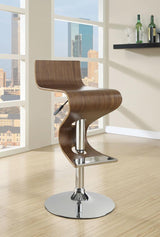 Covina Walnut/Chrome Adjustable Bar Stool from Coaster - Luna Furniture