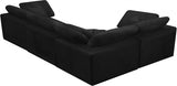 Cozy Velvet Comfort Modular Sectional Black from Meridian - Luna Furniture