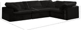 Cozy Velvet Comfort Modular Sectional Black from Meridian - Luna Furniture