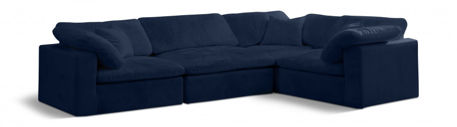 Cozy Velvet Comfort Modular Sectional Blue from Meridian - Luna Furniture