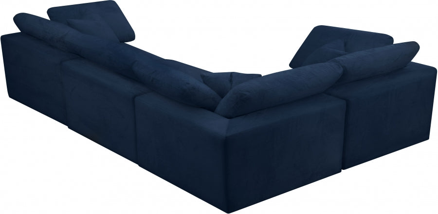 Cozy Velvet Comfort Modular Sectional Blue from Meridian - Luna Furniture