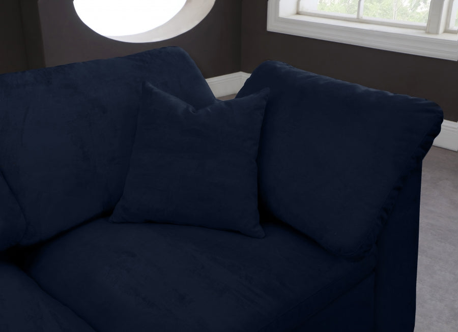 Cozy Velvet Comfort Modular Sectional Blue from Meridian - Luna Furniture