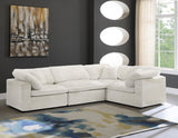 Cozy Velvet Comfort Modular Sectional Cream from Meridian - Luna Furniture