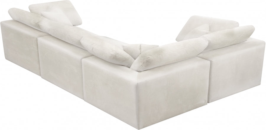 Cozy Velvet Comfort Modular Sectional Cream from Meridian - Luna Furniture