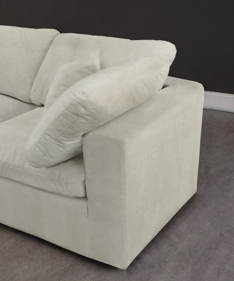 Cozy Velvet Comfort Modular Sectional Cream from Meridian - Luna Furniture