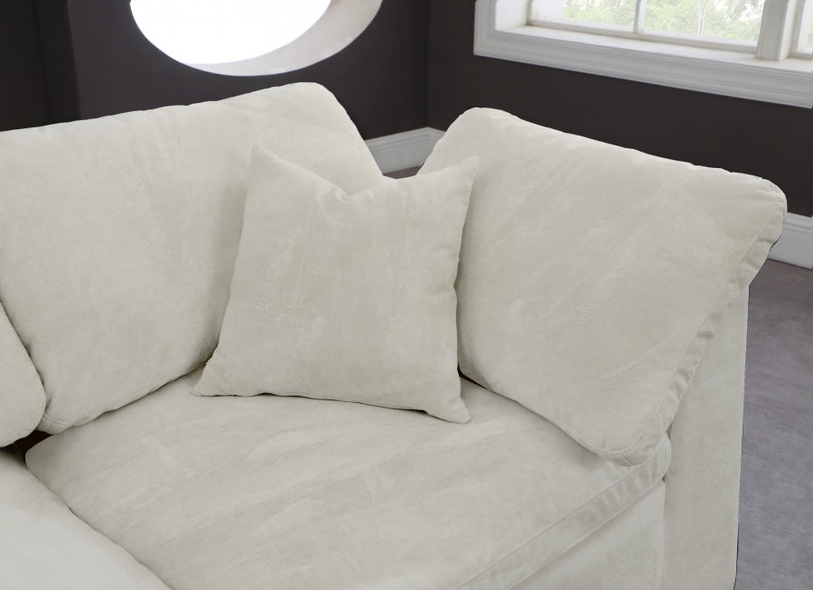 Cozy Velvet Comfort Modular Sectional Cream from Meridian - Luna Furniture