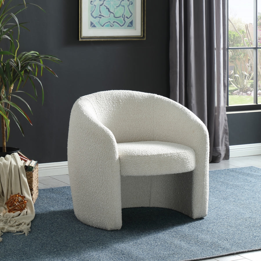 Acadia Cream Boucle Fabric Accent Chair from Meridian - Luna Furniture