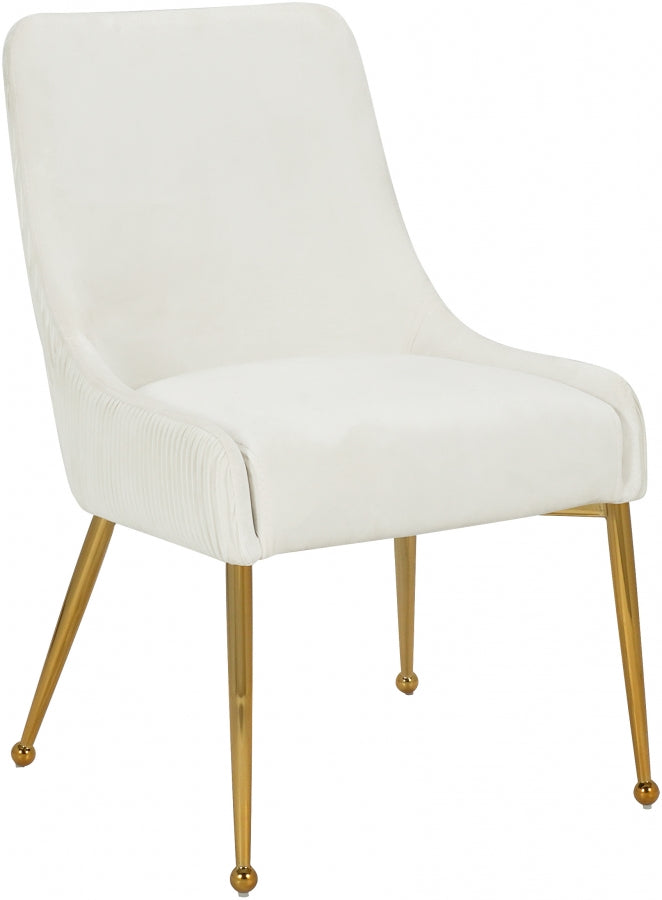 Ace Cream Velvet Dining Chair, Set of 2 from Meridian - Luna Furniture