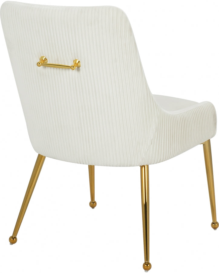 Ace Cream Velvet Dining Chair, Set of 2 from Meridian - Luna Furniture