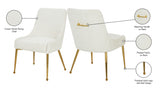 Ace Cream Velvet Dining Chair, Set of 2 from Meridian - Luna Furniture