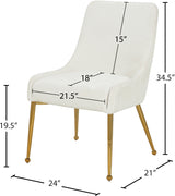 Ace Cream Velvet Dining Chair, Set of 2 from Meridian - Luna Furniture