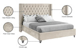 Aiden Cream Velvet King Bed from Meridian - Luna Furniture