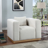 Cream Alfie Linen Textured Fabic Living Room Chair from Meridian - Luna Furniture