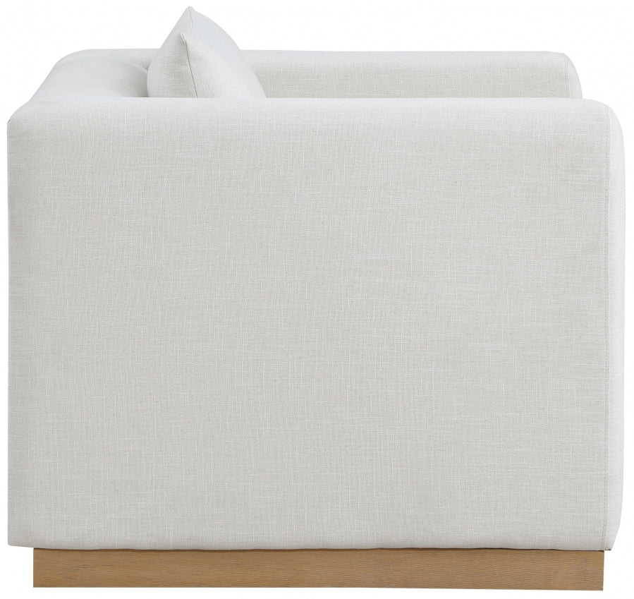 Cream Alfie Linen Textured Fabic Living Room Chair from Meridian - Luna Furniture