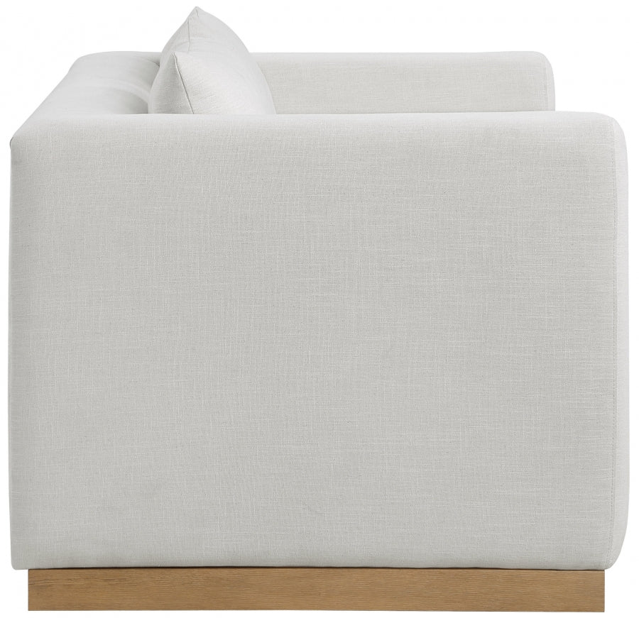 Cream Alfie Linen Textured Fabic Loveseat from Meridian - Luna Furniture